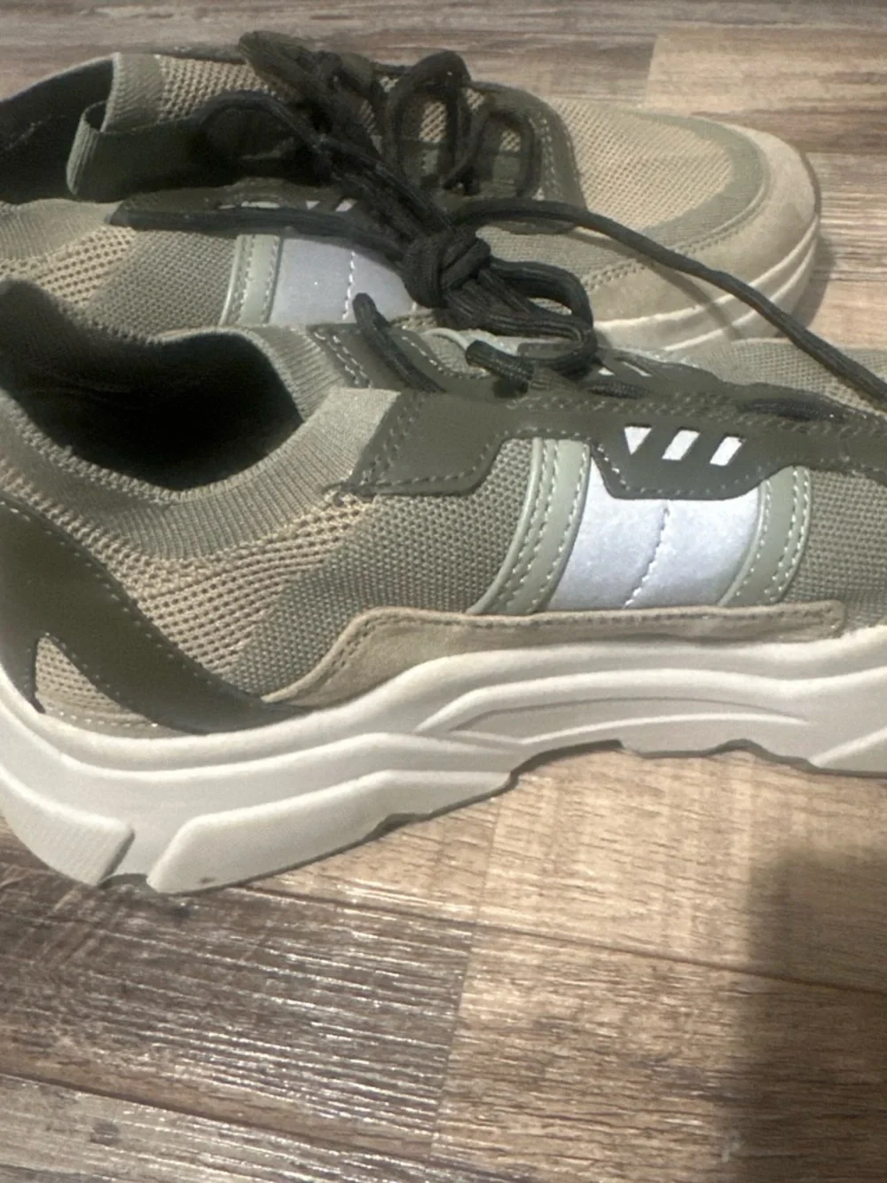 H&M Kids Olive Green and White Sneakers